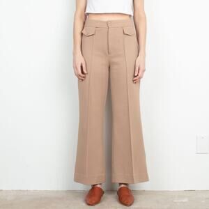 Vintage 70s Knit High Waist Neutral Tan Flare Pant